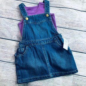NWT Old Navy 6-12m denim jumper + NWT Primary tank